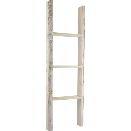 Ekena Millwork 15"W x 48"H x 3 1/2"D Vintage Farmhouse 3 Rung Ladder, Barnwood Decor Collection, Chalk Dust White DECR015X048X04LDRWH